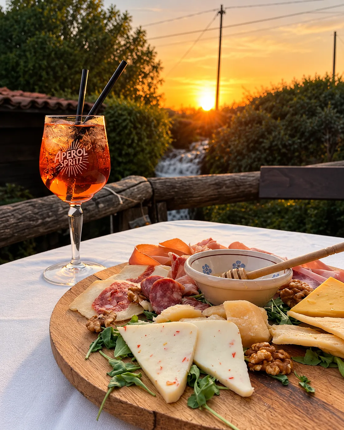 Aperitivo al tramonto sulla terrazza
